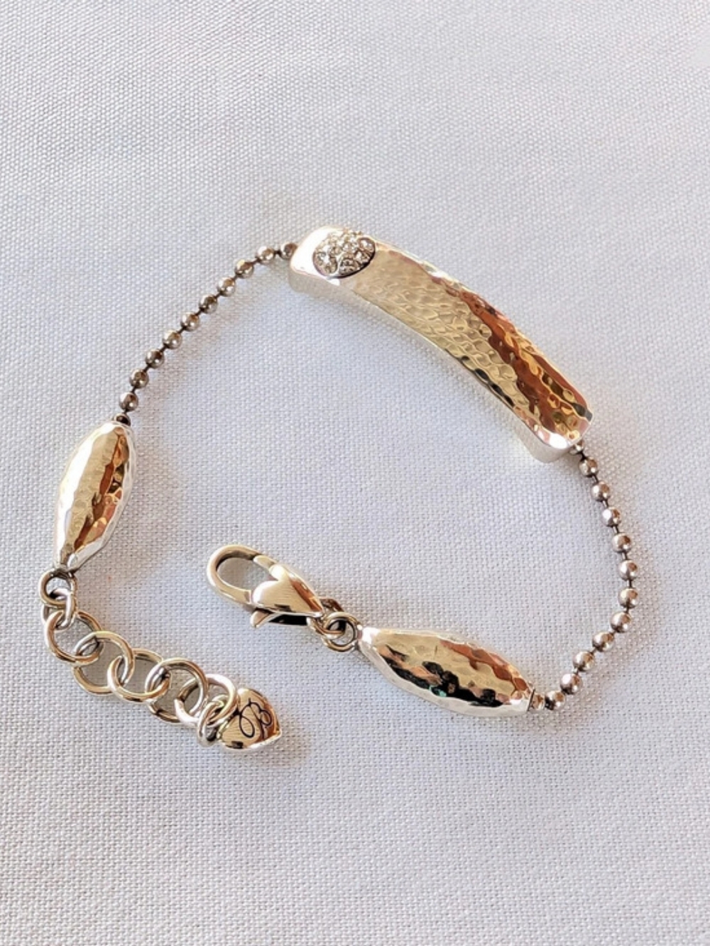 Brighton Silver-Tone Hammered Link Bracelet